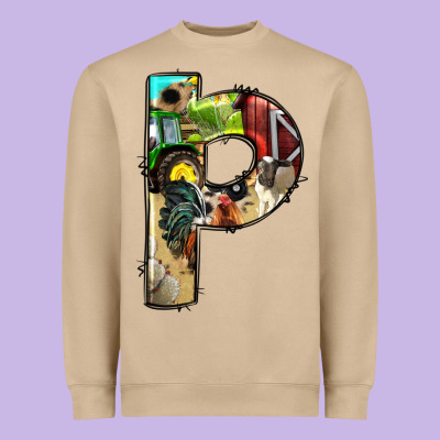 Farm Life Alphabet Lowercase Letters P Heavyweight Sweatshirt Designed By Bundleandbundleshop