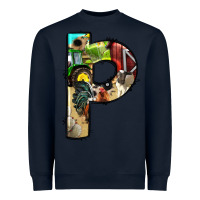 Navy farm life alphabet lowercase letters p Heavyweight Sweatshirt - BundleAndBundleShop