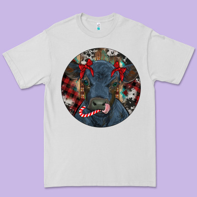 Black Angus Calf Christmas Premium Tee Designed By Ranaportraitstore