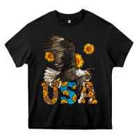 Black Western Usa Eagle 4th of July Heavy Core Tee - LillyAllenDesigns