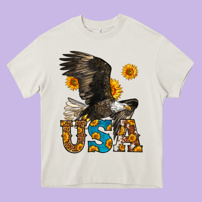 Western Usa Eagle 4th Of July Heavy Core Tee Designed By Lillyallendesigns
