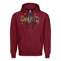 Burgundy oh my gourd i love fall Zipper Hoodie - CowhideDigitalArt