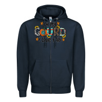 Navy oh my gourd i love fall Zipper Hoodie - CowhideDigitalArt