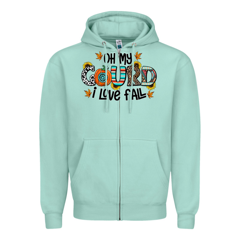 Oh My Gourd I Love Fall Zipper Hoodie by CowhideDigitalArt | Teevron