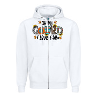 White oh my gourd i love fall Zipper Hoodie - CowhideDigitalArt