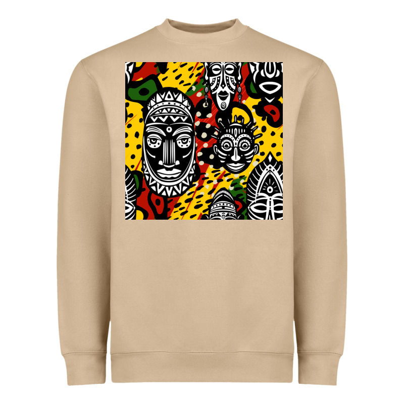 African Masks Colorful Seamless Pattern Heavyweight Sweatshirt by BundleAndBundleShop | Teevron