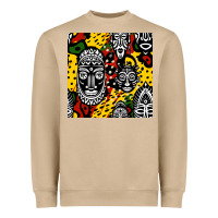 Mushroom african masks colorful seamless pattern Heavyweight Sweatshirt - BundleAndBundleShop