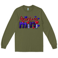 Army Green American Mini  4th of July Long Sleeve Tee - CowGirlArtShop