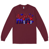 Burgundy American Mini  4th of July Long Sleeve Tee - CowGirlArtShop