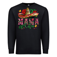 Black mama cita with sombrero hat and roses Premium Sweatshirt - Artiststas