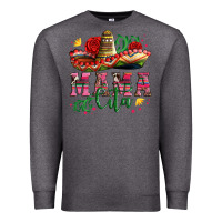 Charcoal Heather mama cita with sombrero hat and roses Premium Sweatshirt - Artiststas