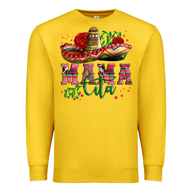 Mama Cita With Sombrero Hat And Roses Premium Sweatshirt by Artiststas | Teevron