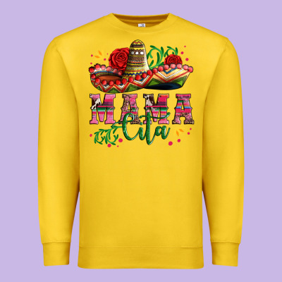 Mama Cita With Sombrero Hat And Roses Premium Sweatshirt Designed By Artiststas