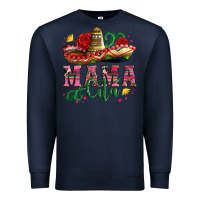 Navy mama cita with sombrero hat and roses Premium Sweatshirt - Artiststas
