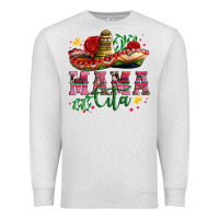 Oatmeal Heather mama cita with sombrero hat and roses Premium Sweatshirt - Artiststas