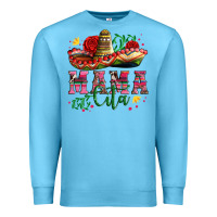 Ocean Blue mama cita with sombrero hat and roses Premium Sweatshirt - Artiststas