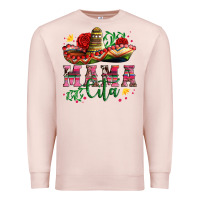 Pale Pink mama cita with sombrero hat and roses Premium Sweatshirt - Artiststas