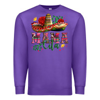 Purple mama cita with sombrero hat and roses Premium Sweatshirt - Artiststas