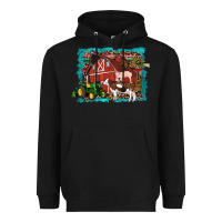 Farm Life Tractor Cow Pig Rooster Heavyweight Hoodie | Teevron