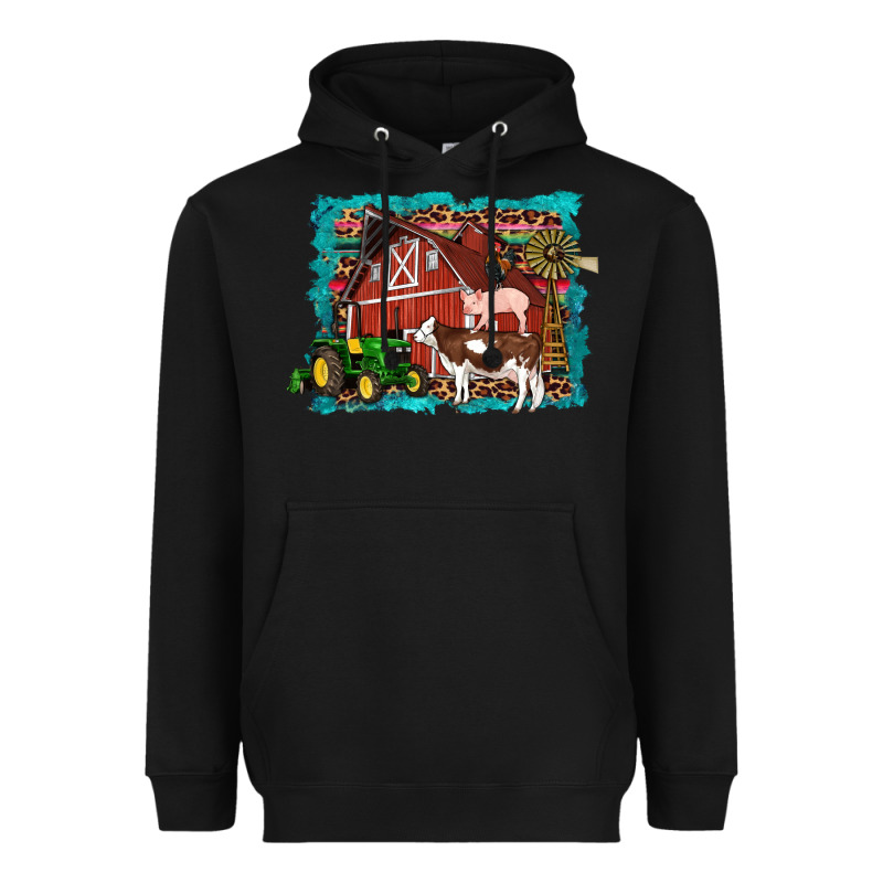Farm Life Tractor Cow Pig Rooster Heavyweight Hoodie by Artiststas | Teevron