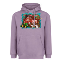Lavender farm life tractor cow pig rooster Heavyweight Hoodie - Artiststas