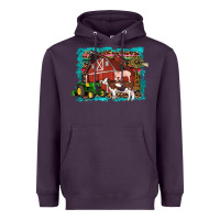 Plum farm life tractor cow pig rooster Heavyweight Hoodie - Artiststas
