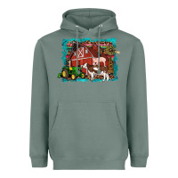 Sage farm life tractor cow pig rooster Heavyweight Hoodie - Artiststas