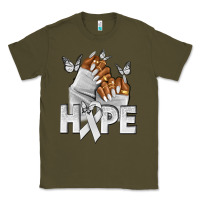 Army Green hope white ribbon lung cancer nails Classic Tee - NancyCooperArtShop
