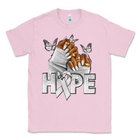Bubblegum Pink hope white ribbon lung cancer nails Classic Tee - NancyCooperArtShop