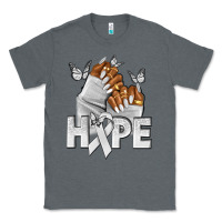 Charcoal Heather hope white ribbon lung cancer nails Classic Tee - NancyCooperArtShop