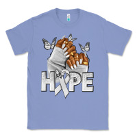 Colony Blue hope white ribbon lung cancer nails Classic Tee - NancyCooperArtShop