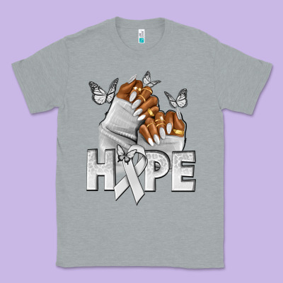Hope White Ribbon Lung Cancer Nails Classic Tee Designed By Nancycooperartshop