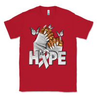 Red hope white ribbon lung cancer nails Classic Tee - NancyCooperArtShop