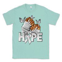 Seafoam hope white ribbon lung cancer nails Classic Tee - NancyCooperArtShop