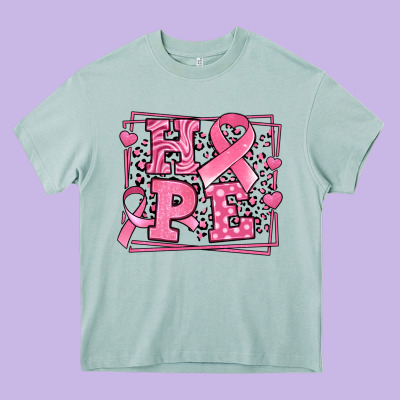 Western Hope Breast Cancer Awareness Ribbon Heavy Core Tee Designed By Lillyallendesigns