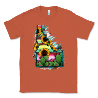 Copper Idaho Map Sunflower Cactus Serape Classic Tee - RanaPortraitStore