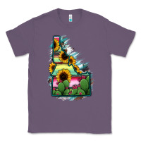 Lavender Idaho Map Sunflower Cactus Serape Classic Tee - RanaPortraitStore