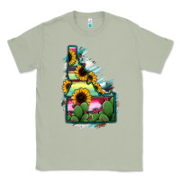 Matcha Idaho Map Sunflower Cactus Serape Classic Tee - RanaPortraitStore