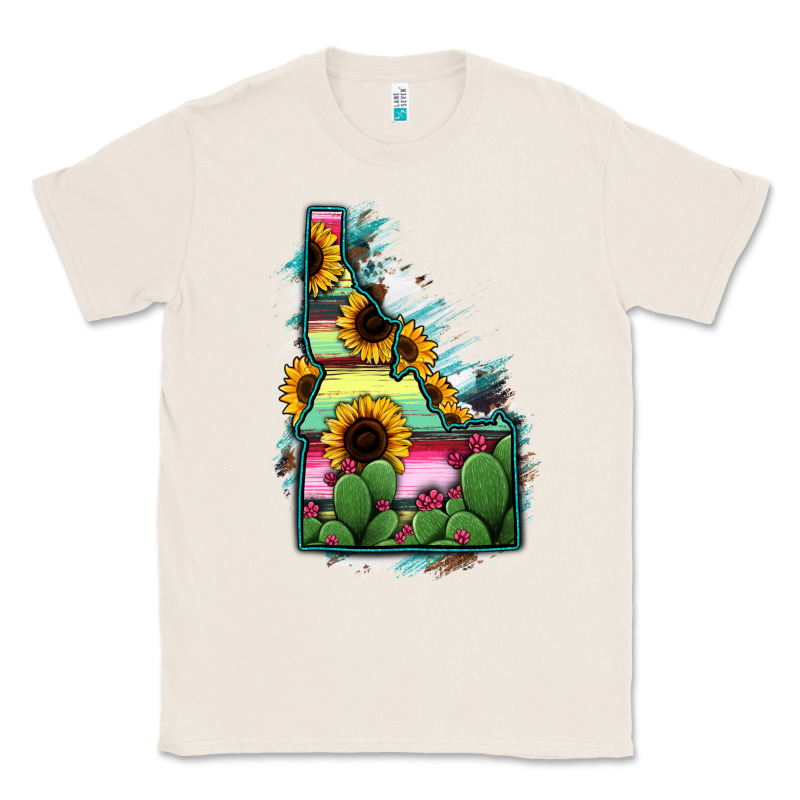 Idaho Map Sunflower Cactus Serape Classic Tee by RanaPortraitStore | Teevron