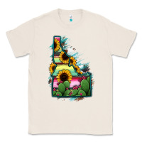 Natural Idaho Map Sunflower Cactus Serape Classic Tee - RanaPortraitStore