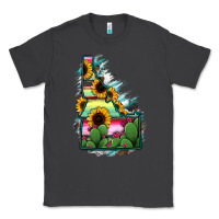 Smoke Idaho Map Sunflower Cactus Serape Classic Tee - RanaPortraitStore