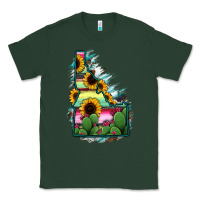 Sports Green Idaho Map Sunflower Cactus Serape Classic Tee - RanaPortraitStore