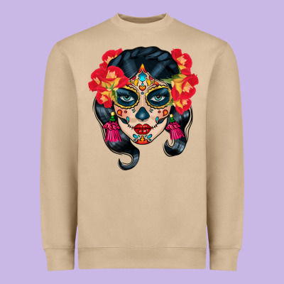 Sugar Skull Heavyweight Sweatshirt Designed By Bundleandbundleshop