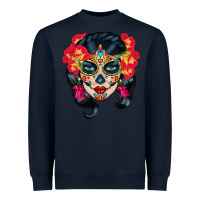 Navy sugar skull Heavyweight Sweatshirt - BundleAndBundleShop