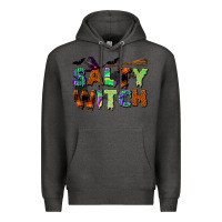 Charcoal Heather salty witch Premium Hoodie - BundleAndBundleShop