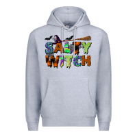 Heather Grey salty witch Premium Hoodie - BundleAndBundleShop