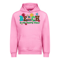 Fuchsia Pink beach is my happy place Urban Hoodie - AdoDesignShop