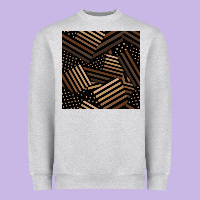 Melanin American Flag Seamless Pattern Heavyweight Sweatshirt Designed By Bundleandbundleshop