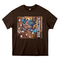 Chocolate Brown Western Reel Cool Dad American Flag Bass Heavy Core Tee - LillyAllenDesigns