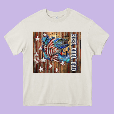 Western Reel Cool Dad American Flag Bass Heavy Core Tee Designed By Lillyallendesigns